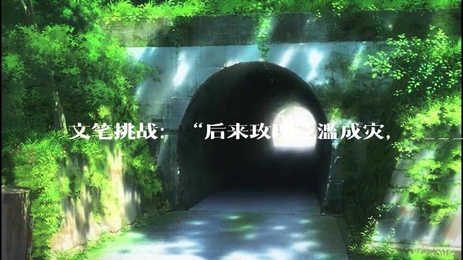 文笔挑战：“后来玫瑰泛滥成灾，___________”你会怎么接下一句？