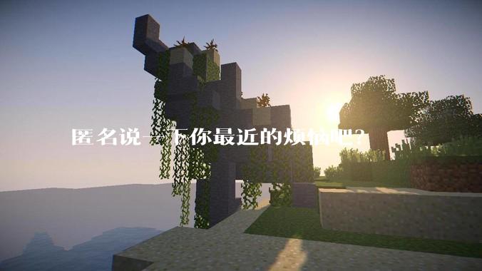 匿名说一下你最近的烦恼吧？